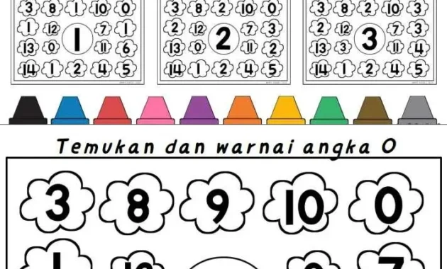 Lembar Mencari Dan Mewarnai Angka