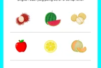 Worksheet Anak Seri Buah-buahan