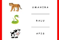 Worksheet Anak Seri Hewan